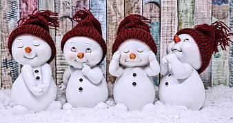 Cute Snowman Figurines Christmas Decoration Winter Holiday