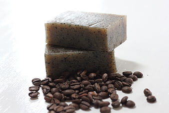 Handmade Coffee Soap Bars With Roasted Beans