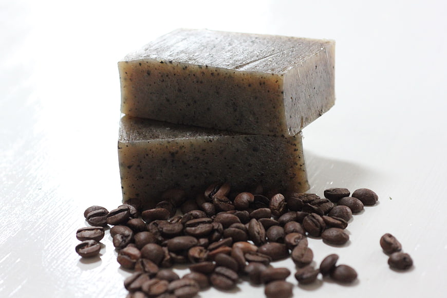 Handmade Coffee Soap Bars With Roasted Beans