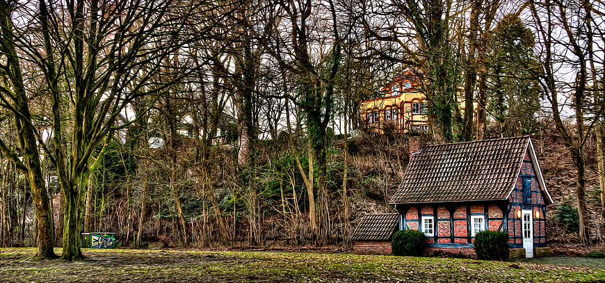 Charming Half-Timbered House in a Forest Setting