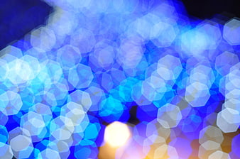Abstract Blue and Yellow Bokeh Lights Background