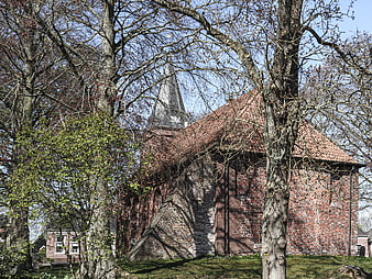 Old Dutch Brick Church in Meedhuizen, Netherlands