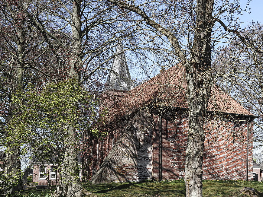 Old Dutch Brick Church in Meedhuizen, Netherlands