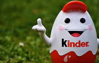Kinder Egg Mascot Toy with Green Background