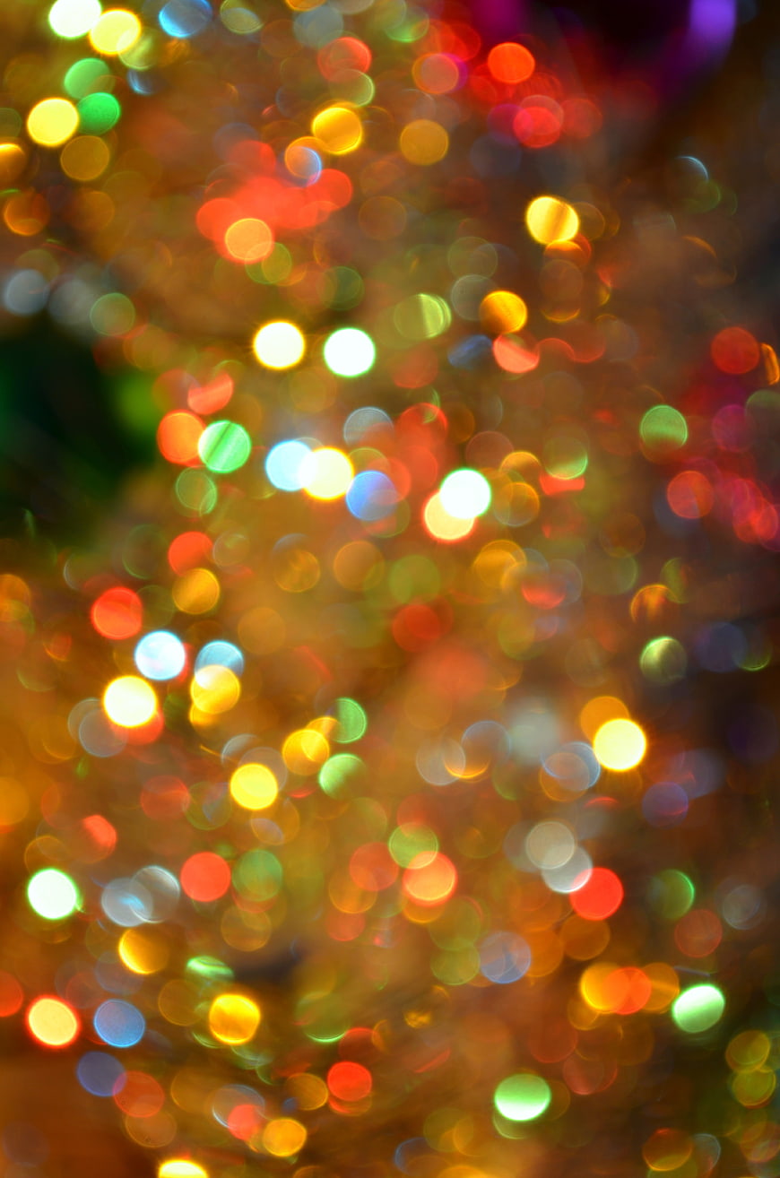 Colorful Christmas Light Bokeh Background