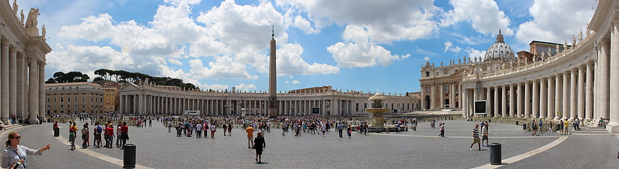 St. Peter's Square Panorama with Obelisk and Colonnade in Vatican City
