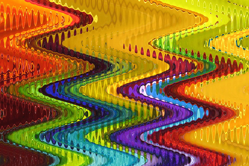 Vibrant multicolor wavy abstract pattern with psychedelic distortion