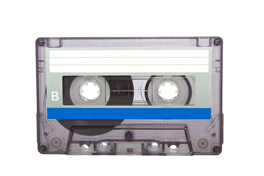 Blank Retro Cassette Tape Isolated on White Background