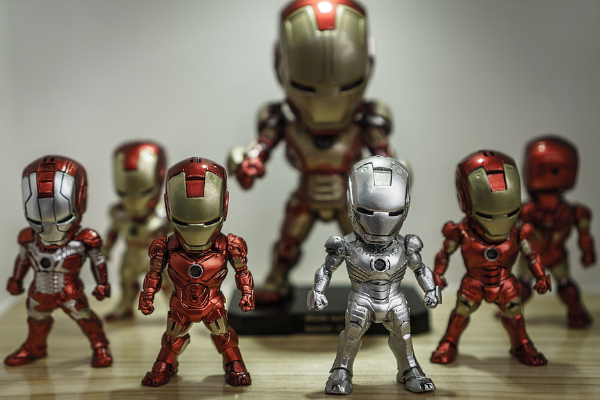 Collection of Iron Man Action Figures and Toys