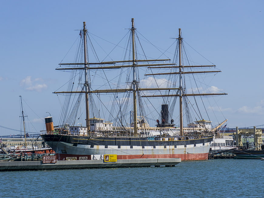 Historic Tall Ship Balclutha Docked in San Francisco Harbor