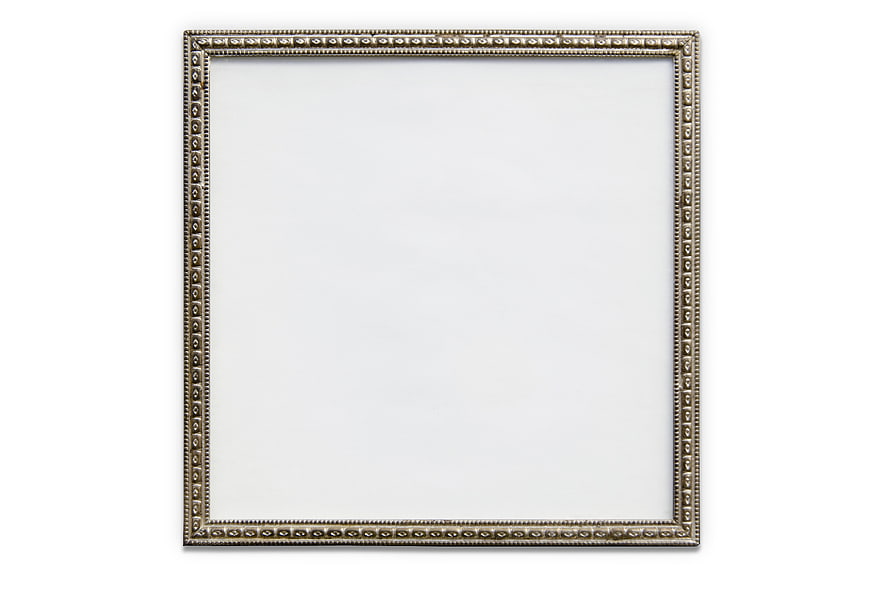Vintage Ornate Silver Picture Frame Isolated on White