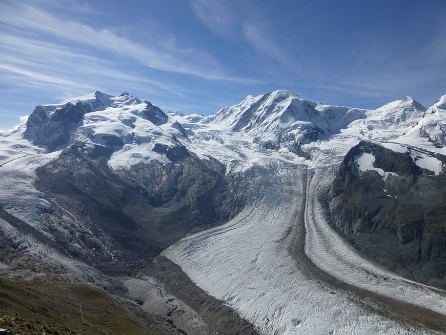 Majestic Monte Rosa Glacier Landscape in Valais Alps