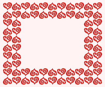 Red Heart Pattern Border Frame for Valentine's Day