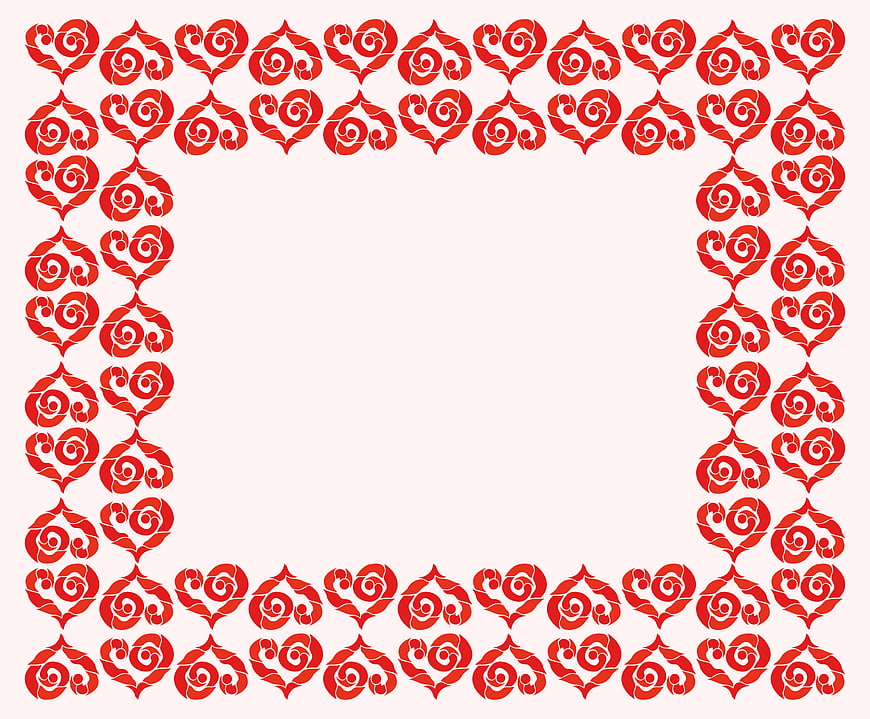Red Heart Pattern Border Frame for Valentine's Day