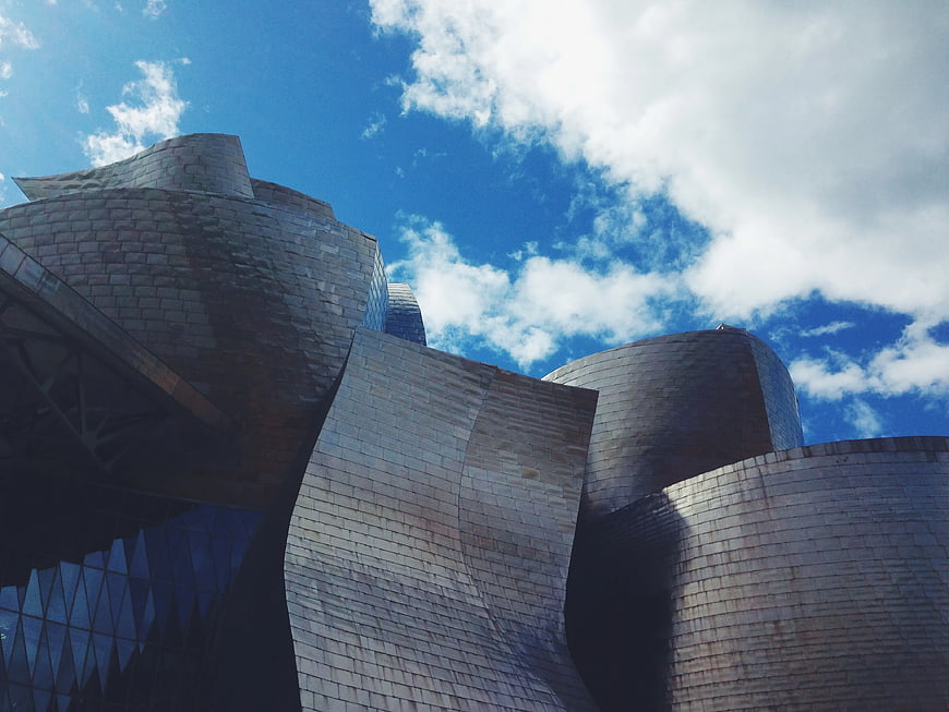 Guggenheim Museum Bilbao Architecture Against Blue Sky