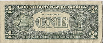 Vintage One Dollar Bill Back Side