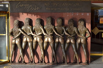 Crazy Girls Bronze Sculpture at Riviera Hotel Las Vegas