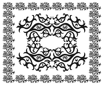 Black and white tribal eye pattern vector design