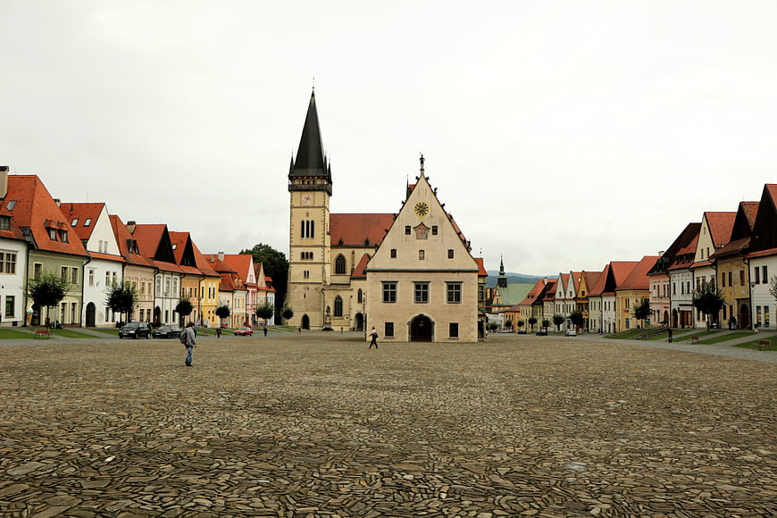 Cobblestone Town Square in Historic European City