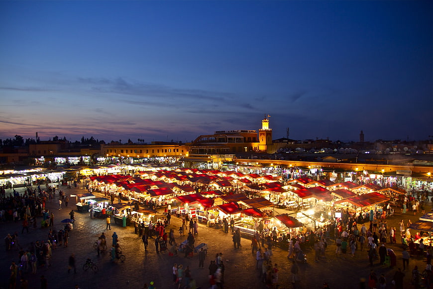 Jemaa el-Fnaa Marrakech Night Market Crowd