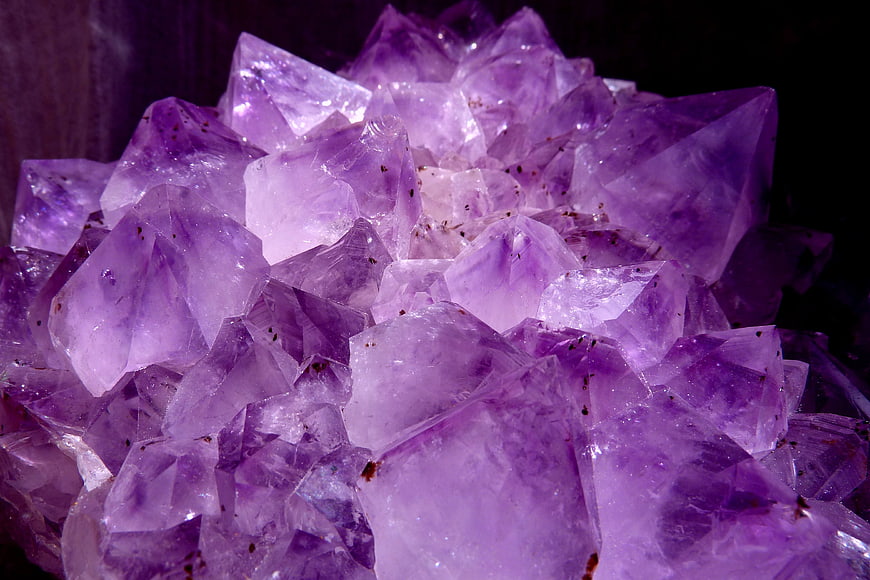 Close-up of Amethyst Crystal Cluster with Purple Hues