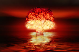 Nuclear Explosion Mushroom Cloud Over Water
