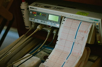 Medical ECG Monitor Displaying Heart Rate 134