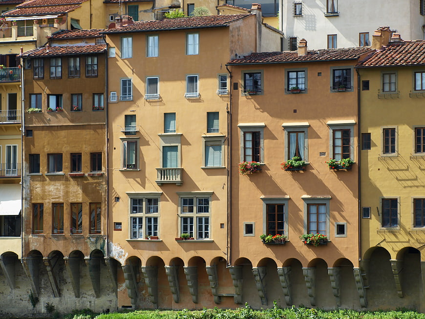 Colorful European Apartment Facades Along a River Embankment