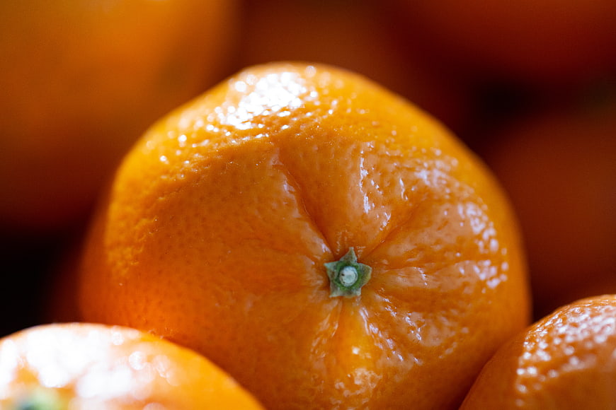 Close-up of Fresh Orange with Water Droplets