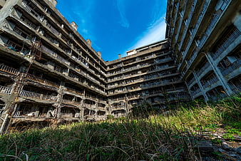Abandoned Gunkanjima Battleship Island Ruins in Nagasaki Japan