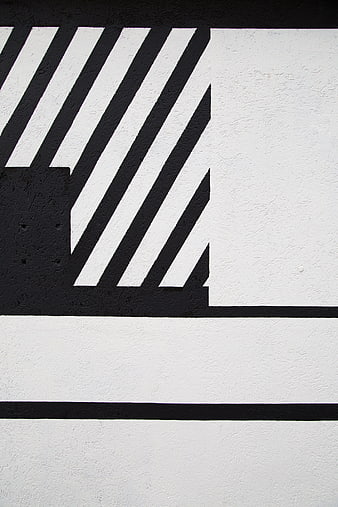 Abstract Black and White Geometric Wall Art Texture