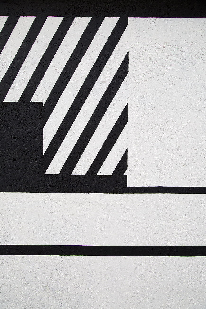 Abstract Black and White Geometric Wall Art Texture