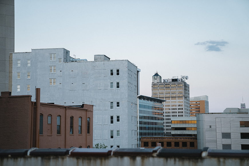 Urban Cityscape with Diverse Architectural Styles
