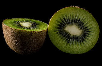 Fresh Sliced Kiwi Fruit on Black Background