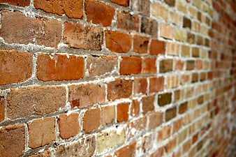 Weathered Red Brick Wall Texture Close Up