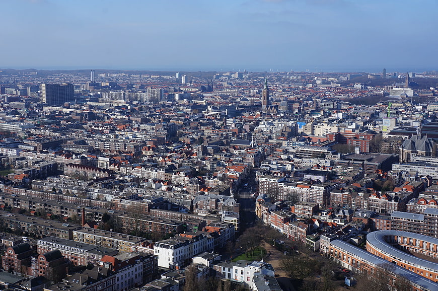 Aerial View of Copenhagen Cityscape with Red Roofs and Church