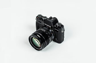 Black Fujifilm X-T10 Camera on White Background