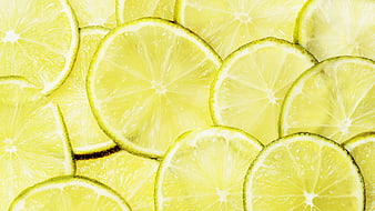 Fresh Yellow Lemon Slices Background Pattern