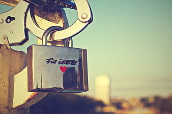 Love Lock with 'For Always' Inscription on Bridge Railing