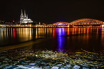 Cologne Cathedral and Hohenzollern Bridge at Night