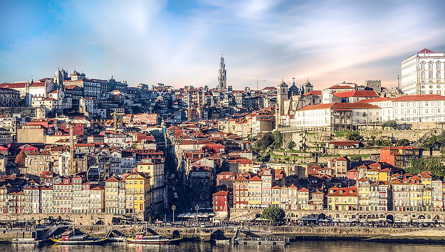 Panoramic View of Porto Historic City Center and Riverfront