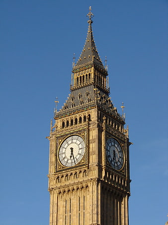 Big Ben Clock Tower Against Clear Blue Sky in London