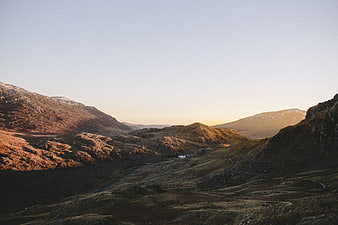 Scenic Mountain Valley Landscape at Golden Hour