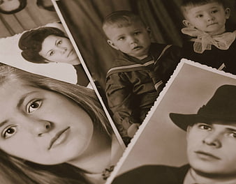 Vintage Sepia Family Photo Collage with Generations
