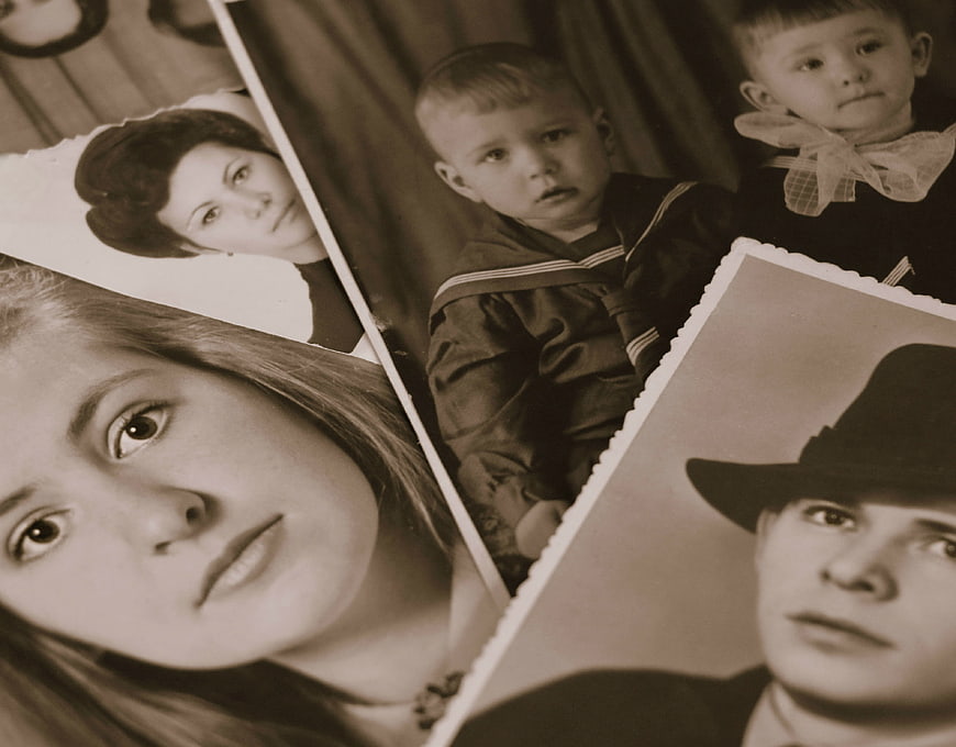 Vintage Sepia Family Photo Collage with Generations