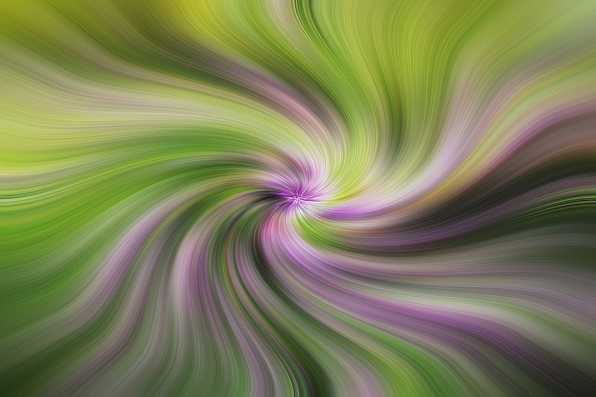 Abstract Swirling Green and Purple Motion Blur Background