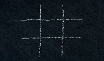 Empty Chalk Tic Tac Toe Grid On Dark Textured Slate Background