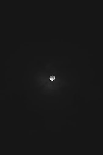 Full Moon in Dark Night Sky with Clouds