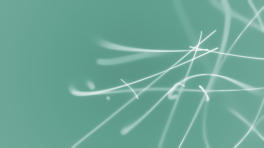 Abstract glowing white lines on teal background
