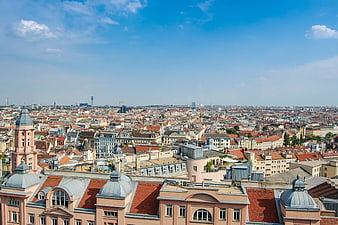 Panoramic View of Vienna Cityscape with Red Roofs
